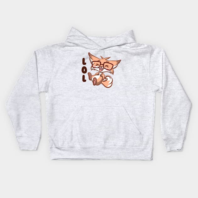 Cute Kawaii Nerd Fox lol laughing Kids Hoodie by Kyumotea